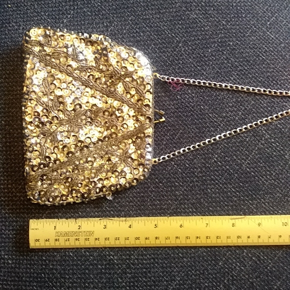 Silver Sequin Evening Bag - Picture 2 of 4